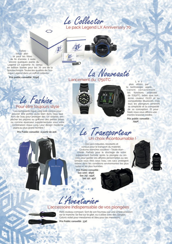 Aqua Lung : des idées de cadeaux pour Noël ! Aqua Lung : des idées de cadeaux pour Noël !