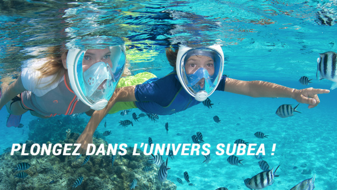 Le célèbre masque Easybreath de SUBEA, idéal pour le snorkeling. Le célèbre masque Easybreath de SUBEA, idéal pour le snorkeling.