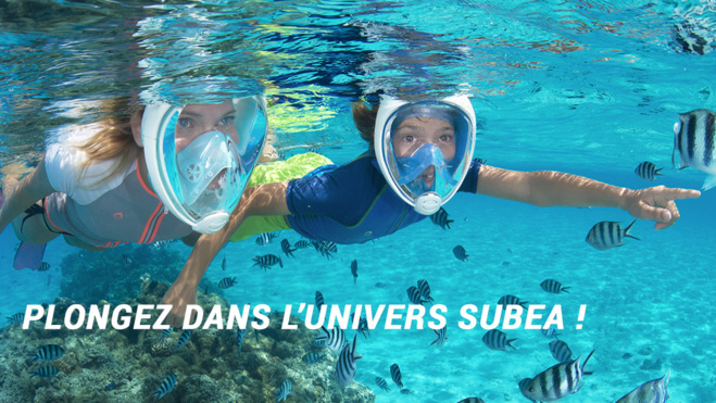 Le célèbre masque Easybreath de SUBEA, idéal pour le snorkeling.