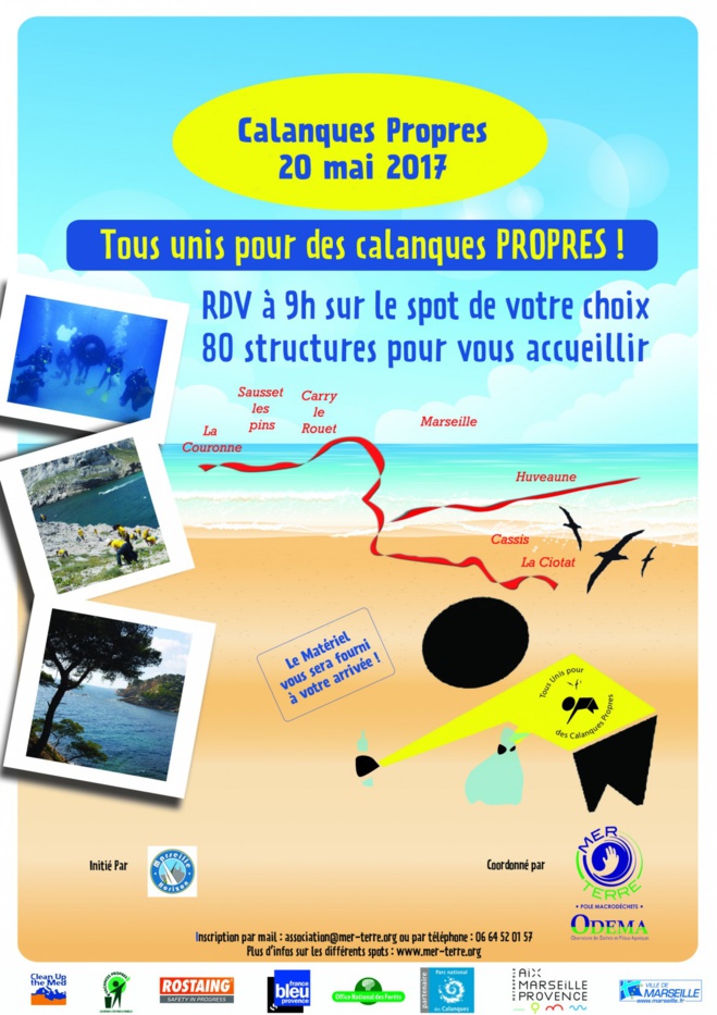 Marseille - Participez à l'opération Calanques Propres 2017 ! Marseille - Participez à l'opération Calanques Propres 2017 !